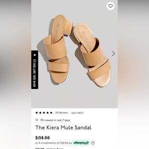 Madewell size 8.5 women’s Kiera Mule Sandal